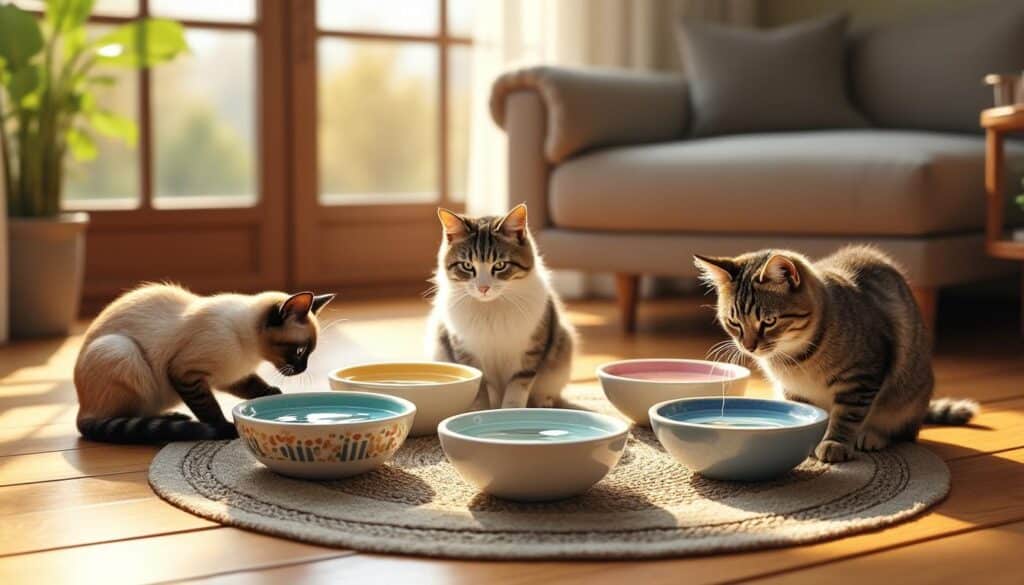 découvrez comment multiplier les gamelles d'eau peut faciliter la cohabitation entre plusieurs chats en réduisant les conflits et en assurant le bien-être de vos félins.