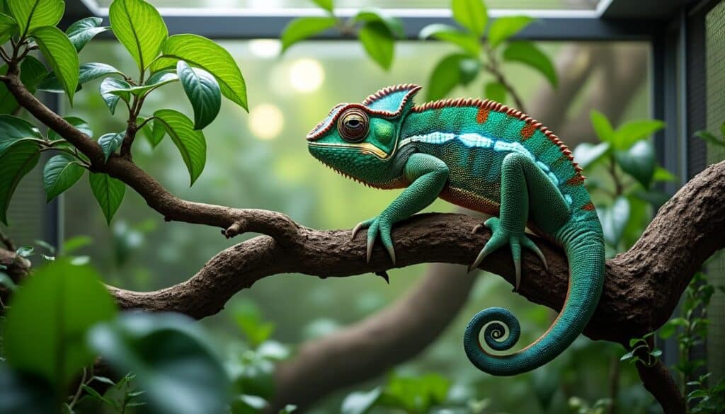 découvrez comment aménager un terrarium très ventilé adapté à l'élevage du caméléon pour assurer son bien-être et favoriser son développement.
