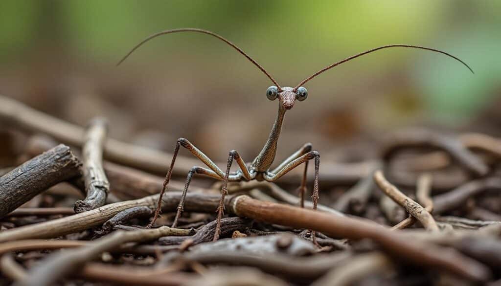 découvrez comment le phasme utilise un mimétisme parfait avec les brindilles pour se camoufler et échapper à ses prédateurs dans son environnement naturel.