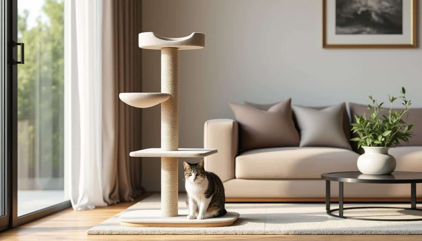 découvrez comment positionner le griffoir arbre à l'entrée de la pièce peut valoriser votre intérieur tout en offrant un espace de jeu idéal pour votre chat.