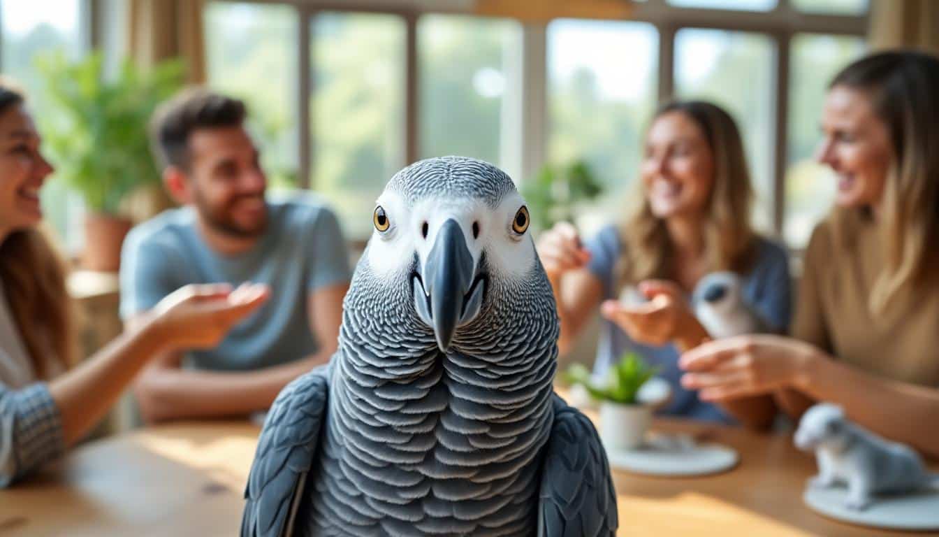 découvrez comment l'exigence de nombreuses interactions sociales stimule l'intelligence et le bien-être du perroquet gris.