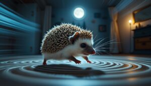 découvrez la course nocturne effrénée du hérisson pygmée qui se défoule sur sa roue, un spectacle fascinant mêlant énergie et agilité.