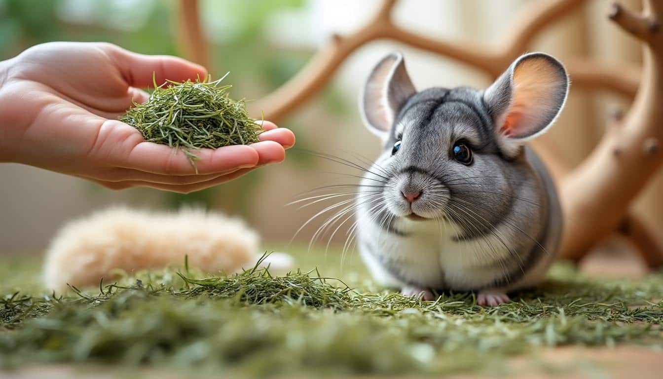 découvrez comment la distribution de foin de fléole des prés contribue aux soins essentiels pour nourrir et maintenir la santé de votre chinchilla.