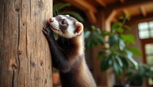 découvrez comment le furet domestique utilise le marquage olfactif par frottement pour signaler et délimiter son territoire, une stratégie comportementale essentielle.