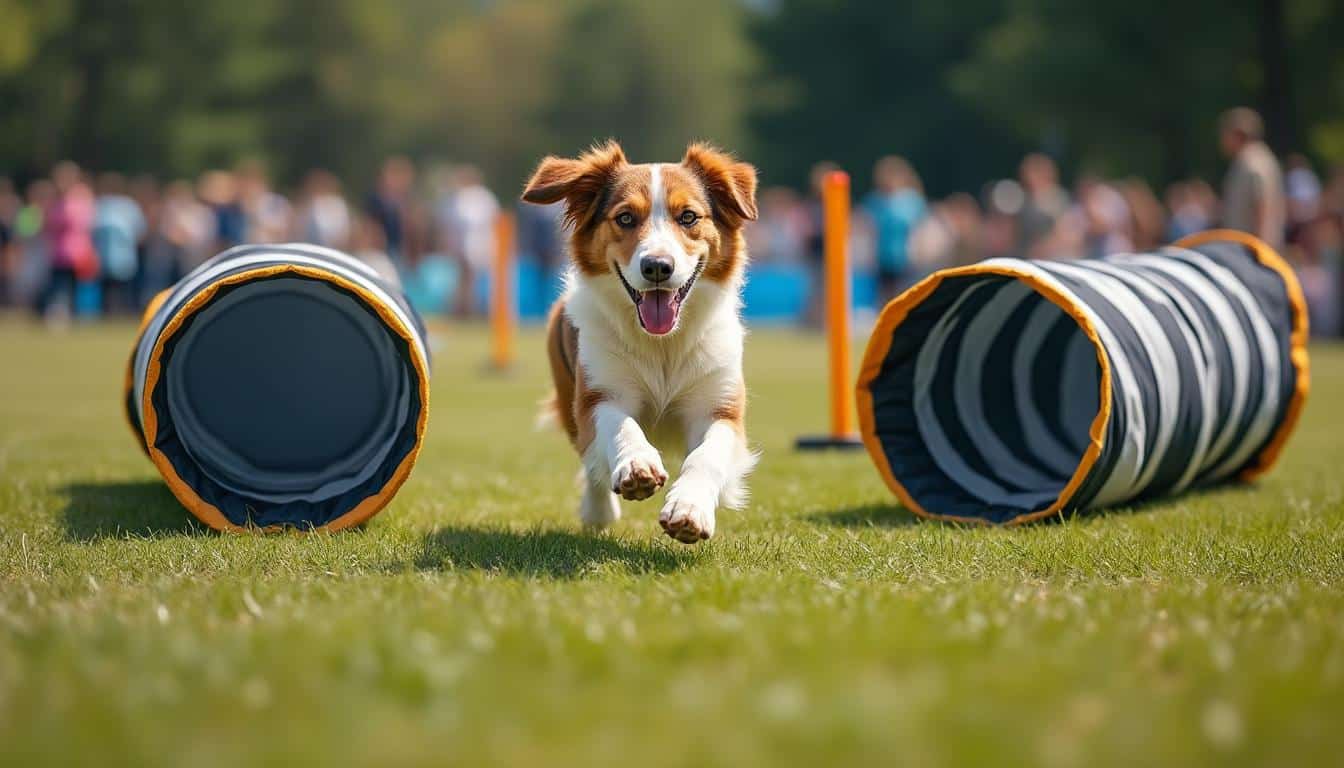 découvrez comment le passage dans le tunnel rigide ou souple influence le rythme et la fluidité d'un parcours d'agility pour améliorer les performances de votre chien.