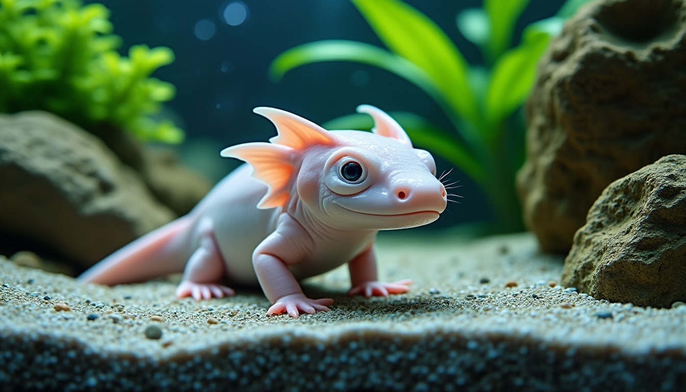 découvrez le phénomène de néoténie chez l'axolotl d'aquarium, où cet amphibien conserve son état larvaire tout au long de sa vie, offrant une singularité fascinante.