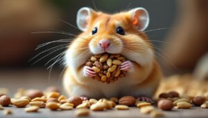 découvrez comment le hamster doré remplit ses abajoues avec de la nourriture, un comportement fascinant qui l'occupe et le nourrit efficacement.