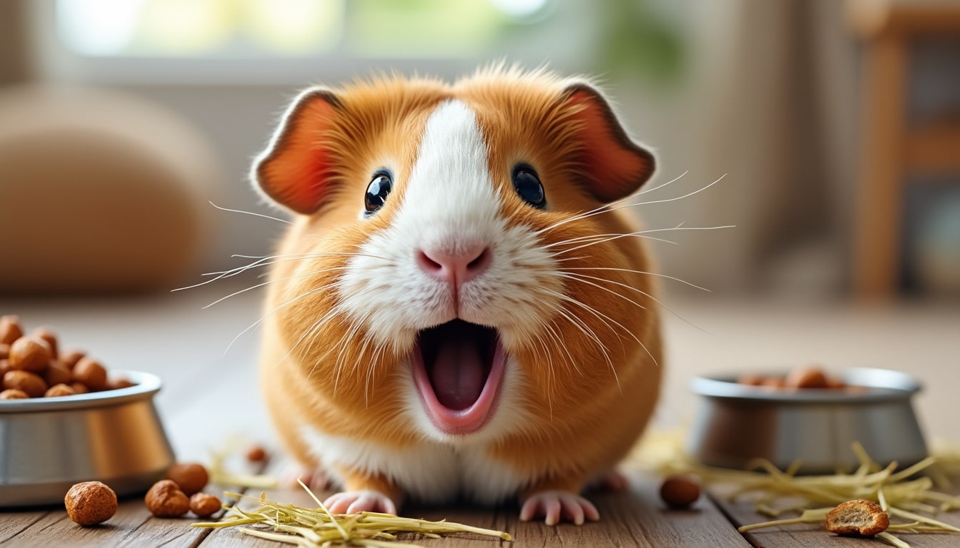 découvrez comment les vocalises aiguës de réclamation alimentaire animent le cochon d'inde, révélant son comportement expressif et sa personnalité attachante.