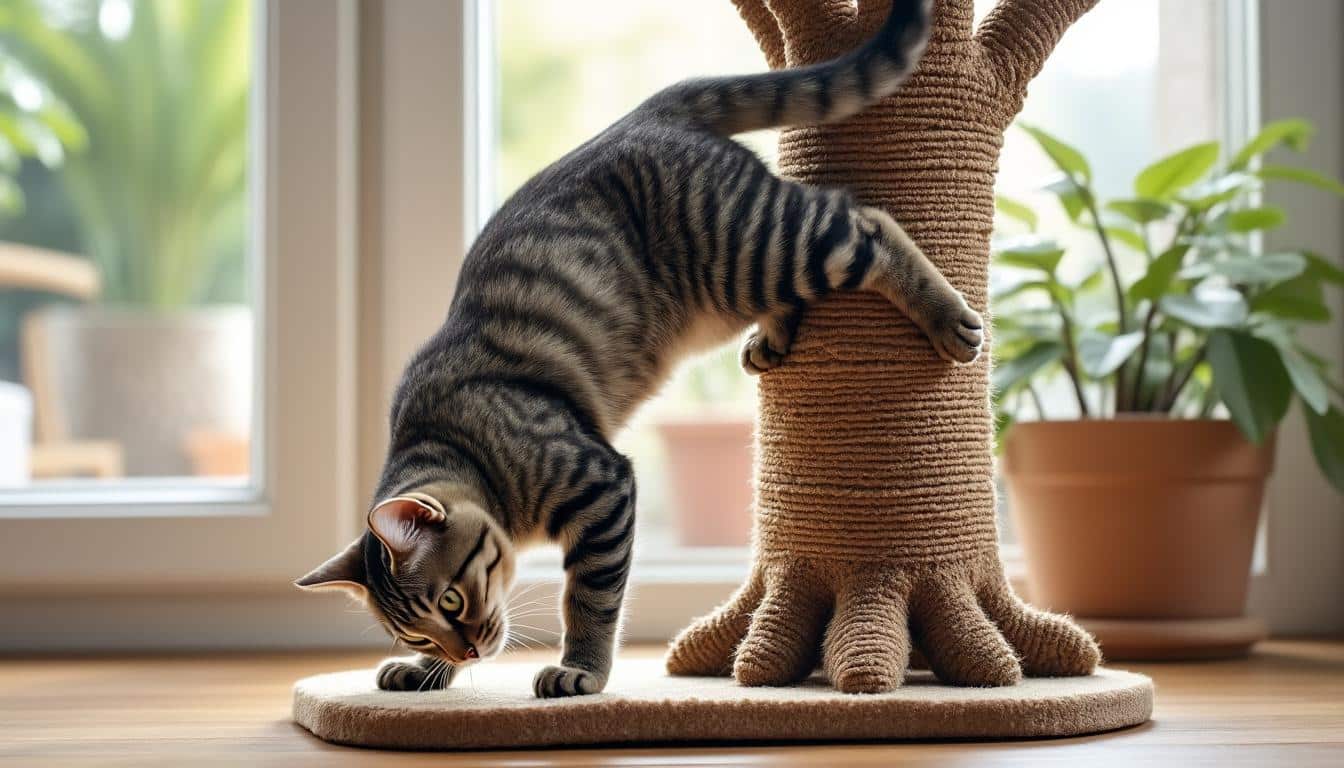 découvrez pourquoi l'étirement de la colonne vertébrale de votre chat est essentiel et comment un griffoir en forme d'arbre peut l'aider à rester en pleine forme.