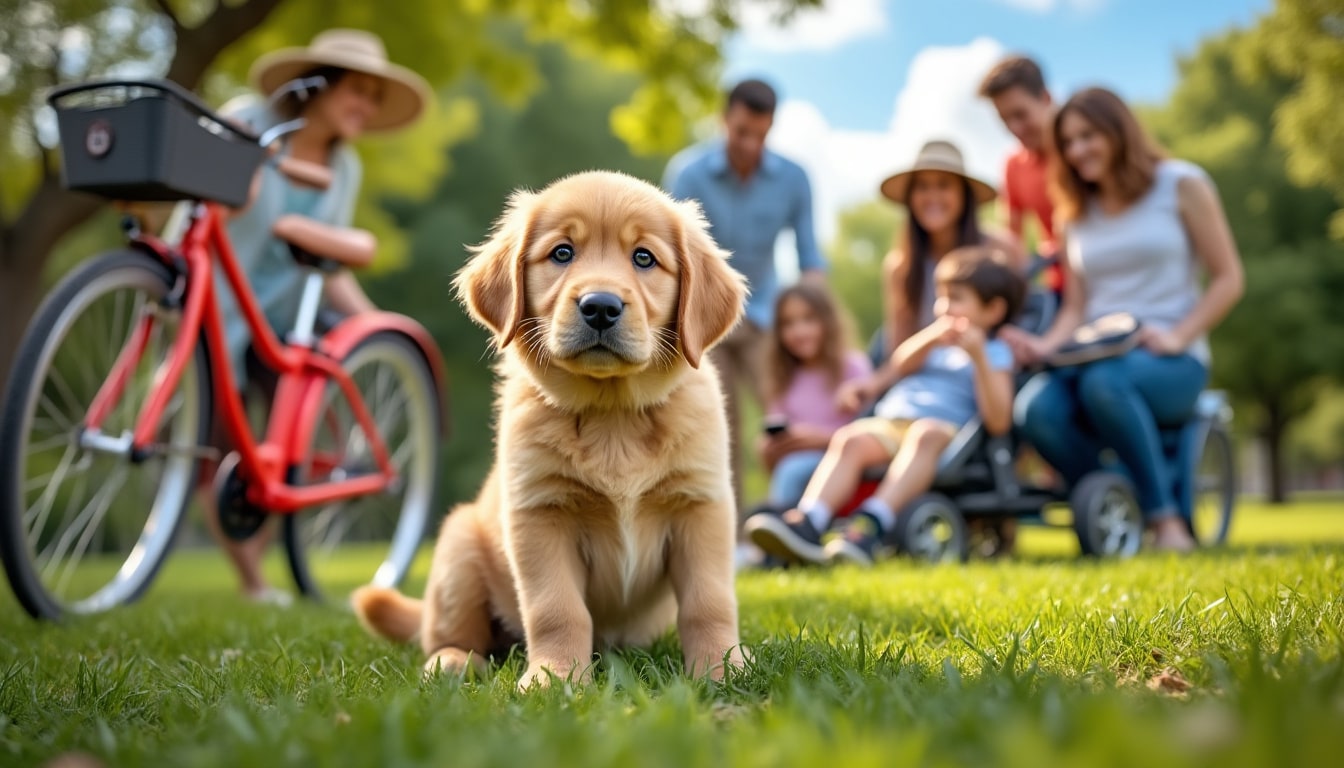 découvrez comment l'habituation des chiots au matériel roulant comme les vélos et poussettes favorise leur socialisation et leur adaptation à l'environnement urbain.