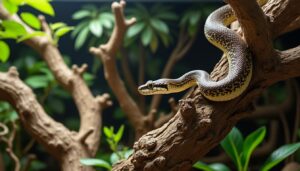 découvrez comment installer des branches d'escalade rugueuses pour équiper parfaitement le terrarium de votre serpent, favorisant son bien-être et son exercice naturel.
