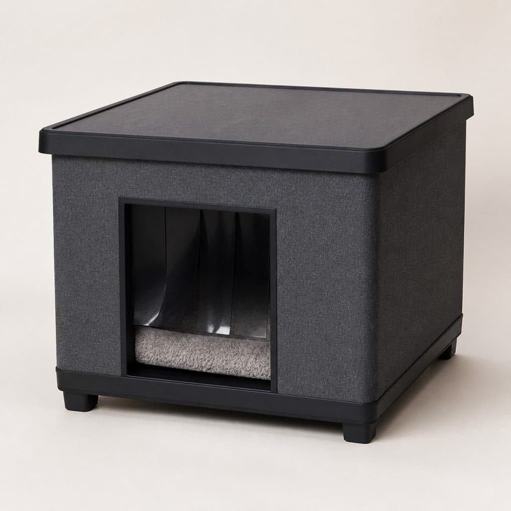 Abri isotherme compact pour chat d'extérieur, vue de face