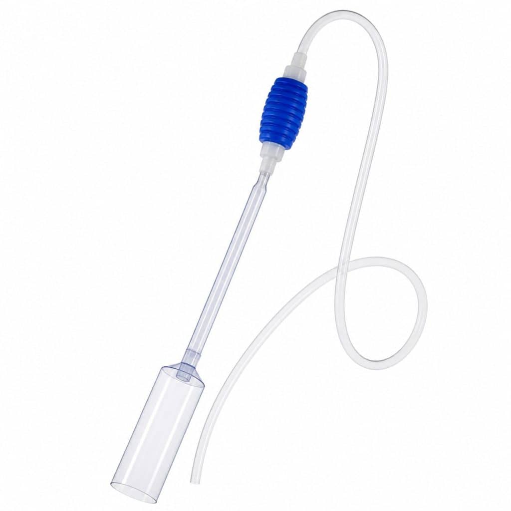 Aspirateur de fond manuel pour aquarium, photo produit sur fond blanc