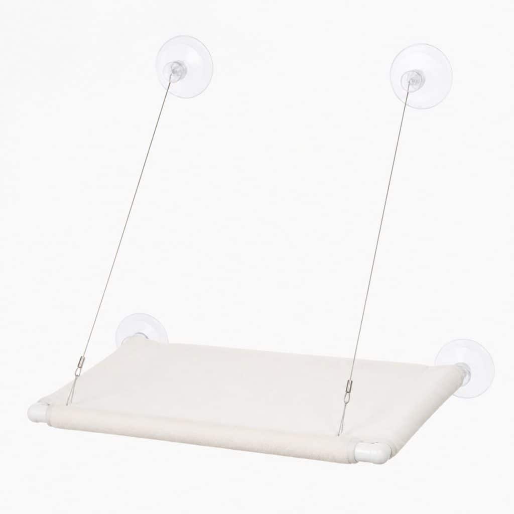 Hamac de fenêtre à ventouses pour chat, vue produit sur fond blanc