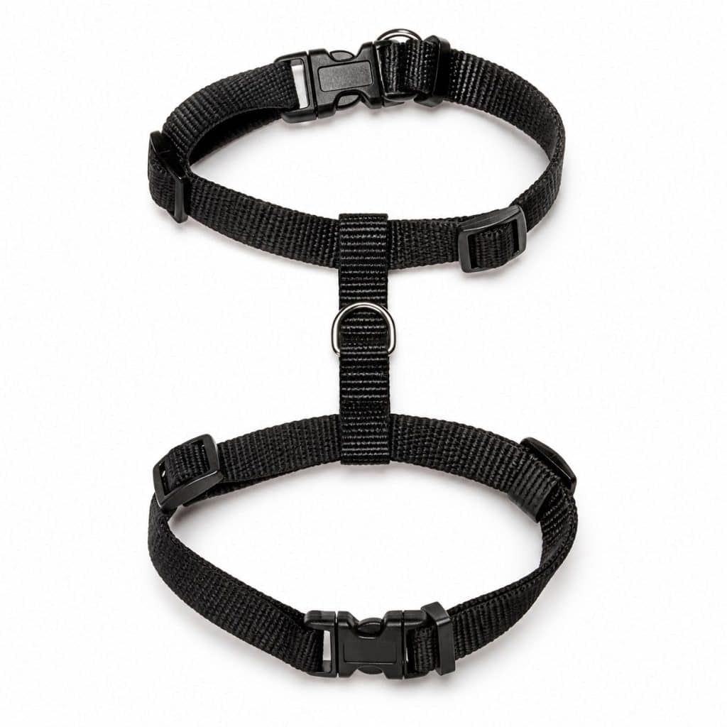 Harnais ajustable pour chat en huit posé à plat