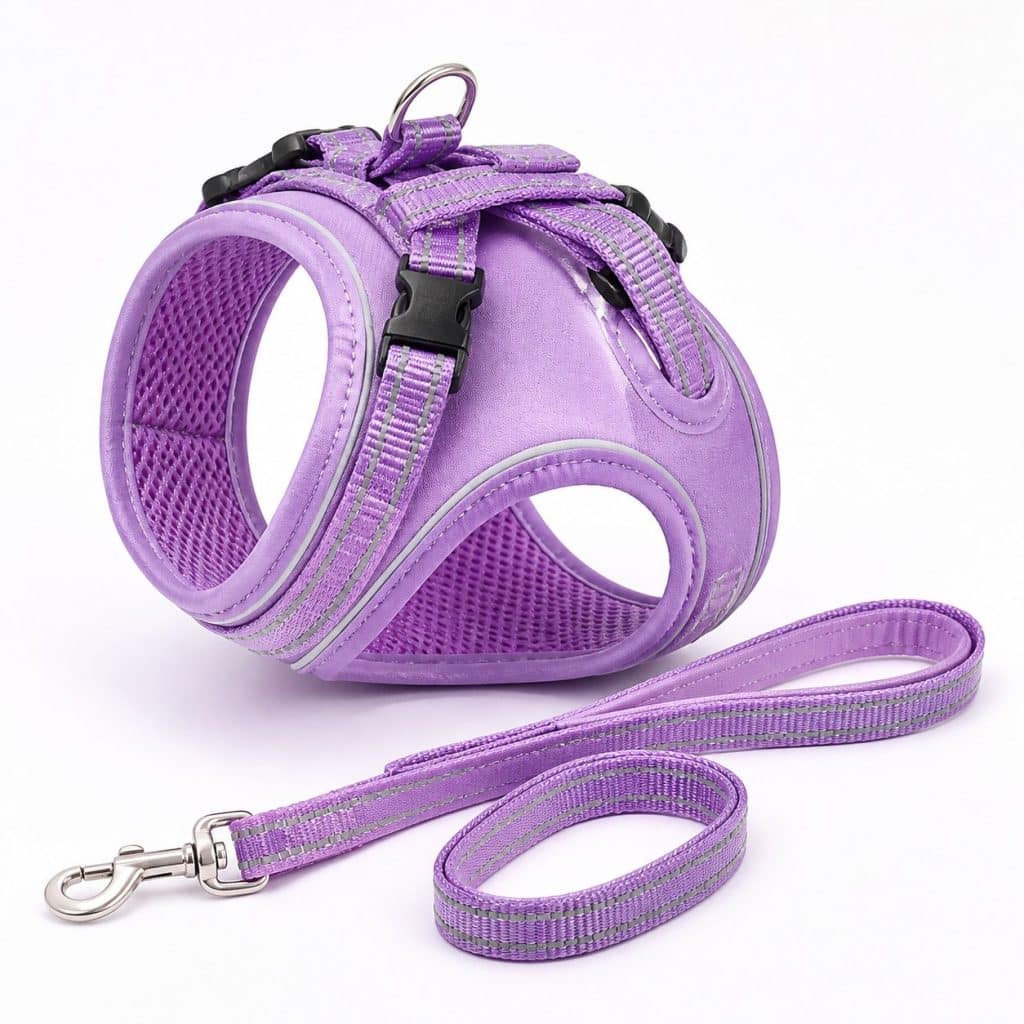 Ensemble harnais baudrier et laisse assortie pour chat