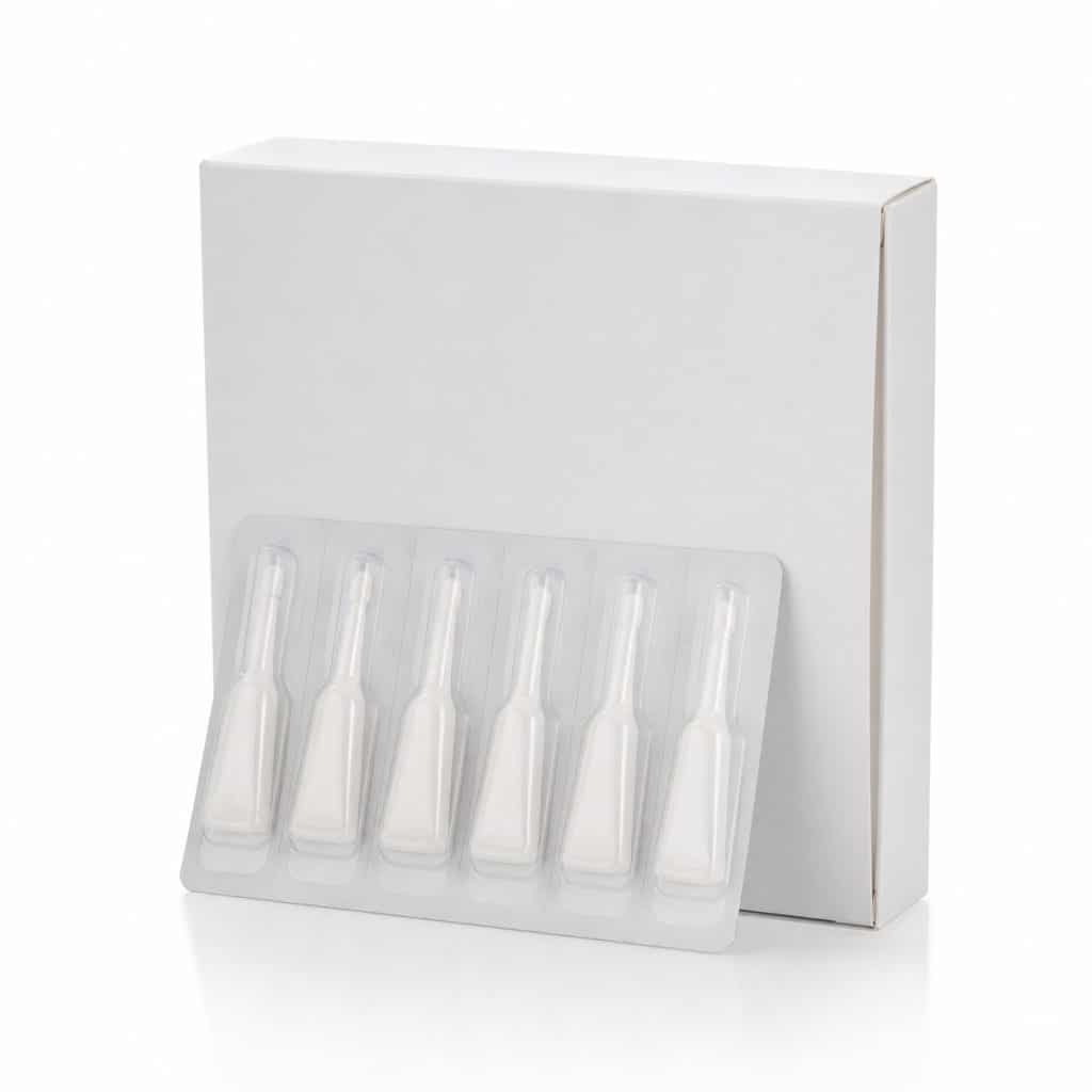 Boîte de six pipettes antiparasitaires pour chat, packshot sur fond blanc