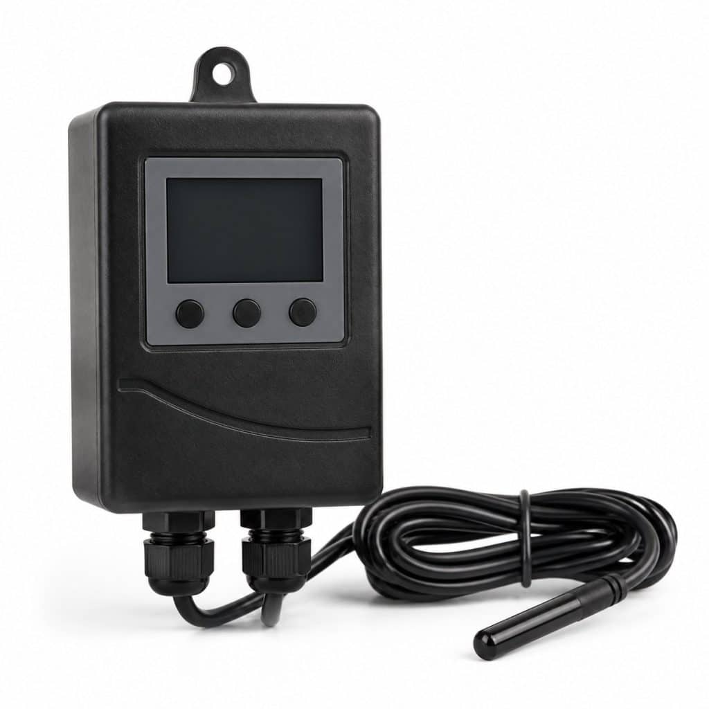 Photo produit d'un thermostat numérique avec sonde pour aquarium